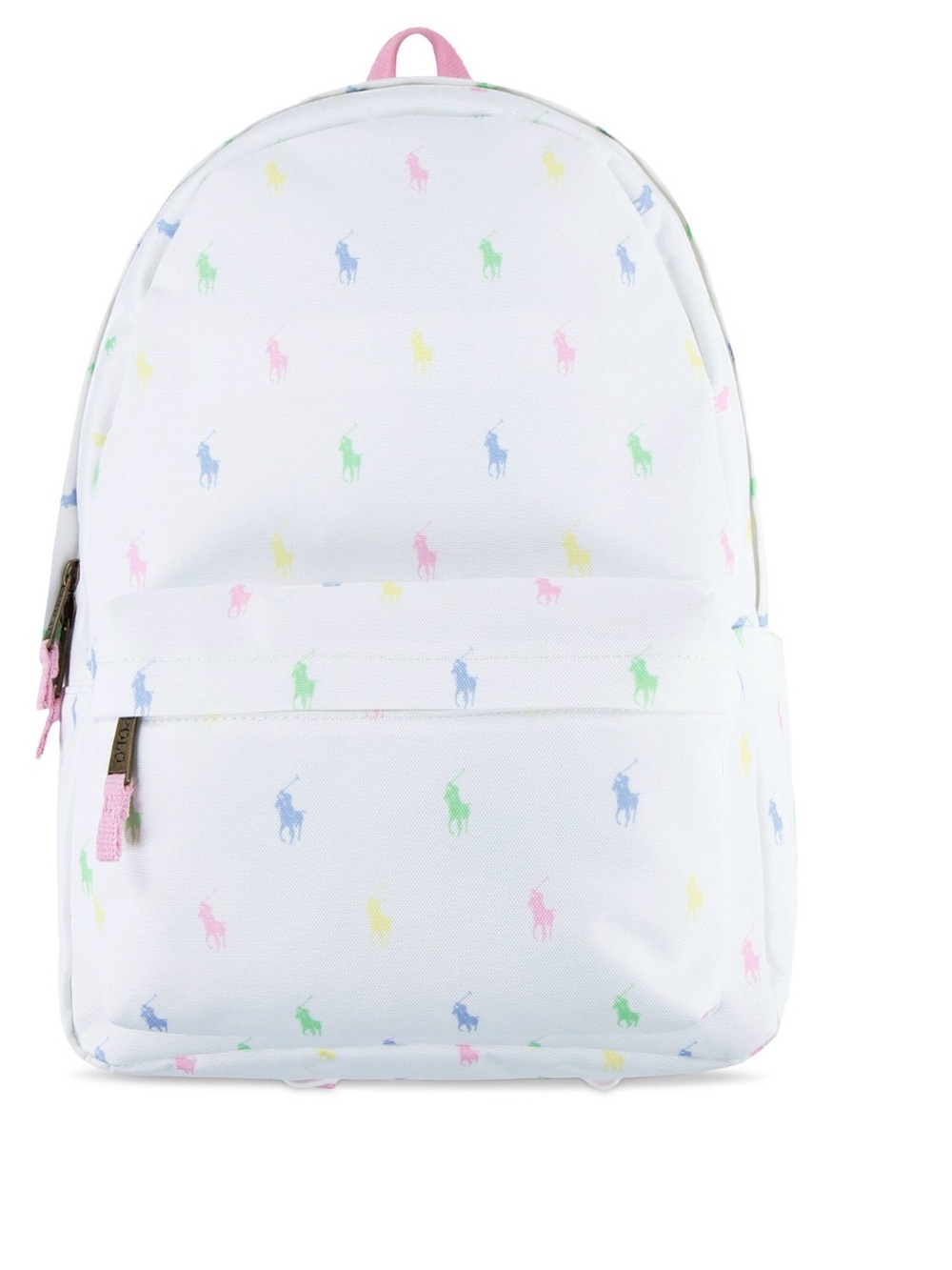 New Authentic Polo Ralph Lauren White Candy Backpack Girls 17in Bottle
Pocket